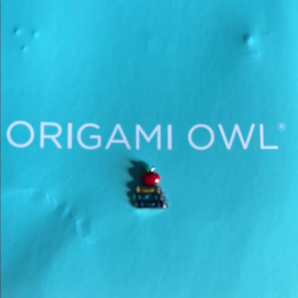 Origami Owl Red Apple and Book Charm